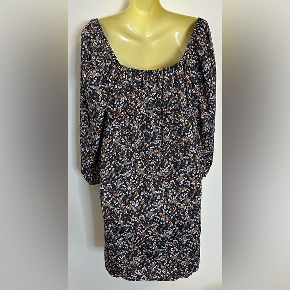CHELSEA28 Babydoll Puff Sleeve Navy Floral Mini Dress Size S - Picture 2 of 10